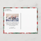 Classic Green Pset Pattern Merry kerstfoto Feestdagenkaart (Achterkant)