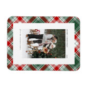 Classic Green Pset Pattern Merry kerstfoto Magneet (Horizontaal)