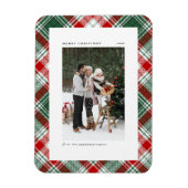 Classic Green Pset Pattern Merry kerstfoto Magneet (Verticaal)
