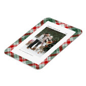 Classic Green Pset Pattern Merry kerstfoto Magneet (Linkerzijde)