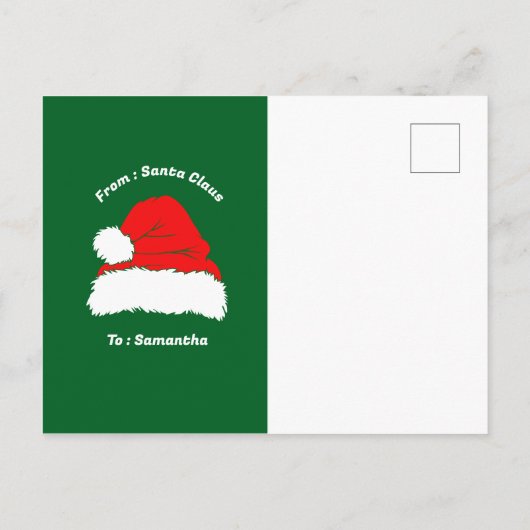 Classic Green Santa Merry Christmas Briefkaart (Achterkant)
