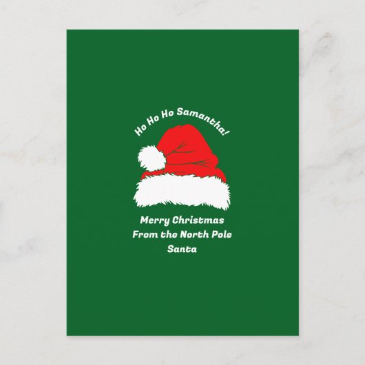 Classic Green Santa Merry Christmas Briefkaart (Voorkant)