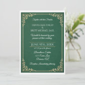 Classic Green! Simplistic Wedding invitation Kaart (Staand voorkant)
