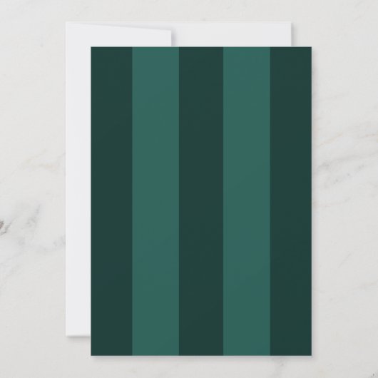 Classic green stripe Christmas Invitation Kaart (Achterkant)