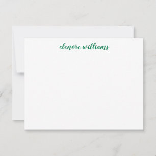 Classic Green Stylish Modern Elegant Preppy Script Notitiekaartje