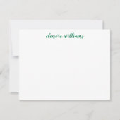 Classic Green Stylish Modern Elegant Preppy Script Notitiekaartje (Voorkant)