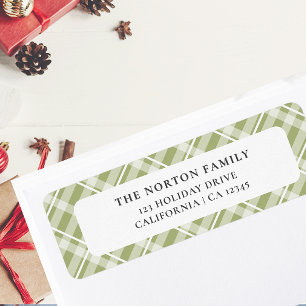 Classic Green Tartan Plaid Boerderij Familie Etiket