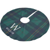 Classic Green Tartan Plaid Monogram Christmas Kerstboom Rok (Gekanteld)