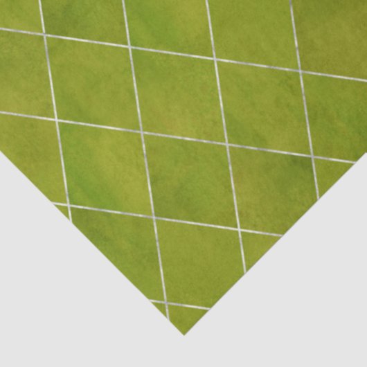 Classic Green Velvet Argyle Pattern Luxury Tissuepapier (Detail)