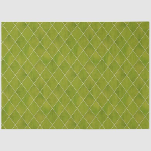 Classic Green Velvet Argyle Pattern Luxury Tissuepapier (Voorkant)