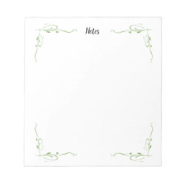 Classic Green Vines Corner Boarder Outline Notitie Notitieblok