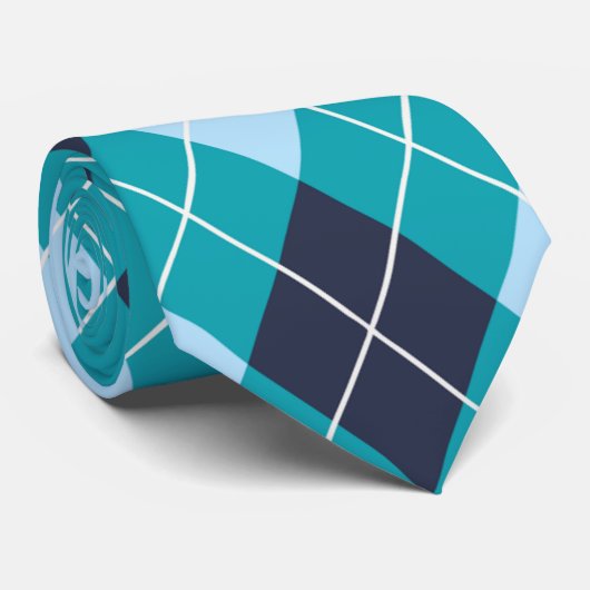 Classic Green White Black Pattern Neck Tie Stropdas (Opgerold)