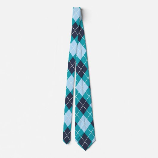 Classic Green White Black Pattern Neck Tie Stropdas (Achterkant)