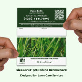 Classic Green & White Custom Image Lawn Service Aanbevelingskaartje
