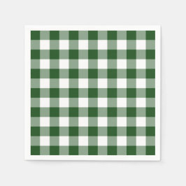 Classic Green White Gingham Check Patroon Servet