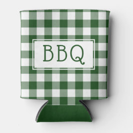 Classic Green White Gingham Pattern BBQ Party Blikjeskoeler