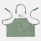 Classic Green & White Gingham | Personalized Name Schort (Voorkant)