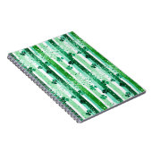 Classic Green White Vertical Stripes Shamrocks Notitieboek (Rechterzijde)