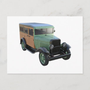 Classic Green Woody Truck Briefkaart