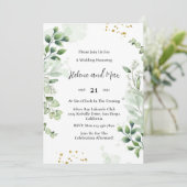 Classic Greenery Border Uitnodiging voor een bruil (Staand voorkant)
