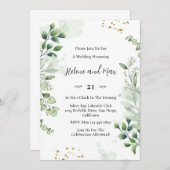 Classic Greenery Border Uitnodiging voor een bruil (Voorkant / Achterkant)