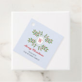 Classic Greenery & Citrus Monogram Kerstmis Favo Bedankjes Labels (In situ)