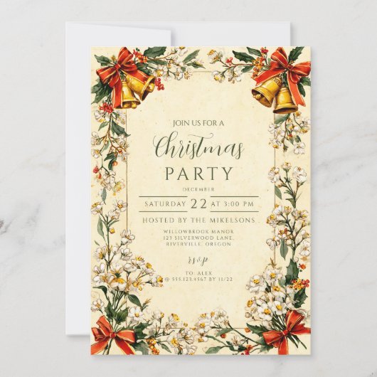 Classic Greenery Kerstmis Kaart (Voorkant)