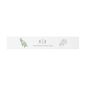 Classic Greenery Monogram Invitation Belly Band Uitnodigingen Wikkel (Vlak)