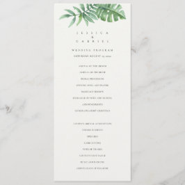 Classic Greenery Tropical Wedding Programmakaart