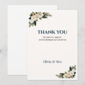 Classic Greenery Wedding Thank You Kaart (Voorkant / Achterkant)