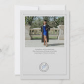 Classic Grey Afstuderen Fotoaankondiging Uitnodige Aankondiging (Achterkant)