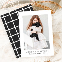 Classic Grey Check Pattern Merry kerstfoto