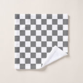 Classic grey checkerboard bad handdoek (Wasdoekje)