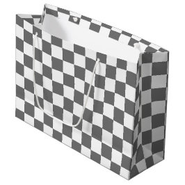 Classic grey checkerboard groot cadeauzakje