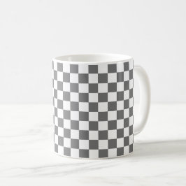 Classic grey checkerboard  koffiemok