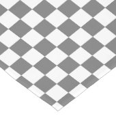 Classic grey checkerboard korte tafelloper (Hoek)