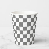 Classic grey checkerboard papieren bekers (Voorkant)