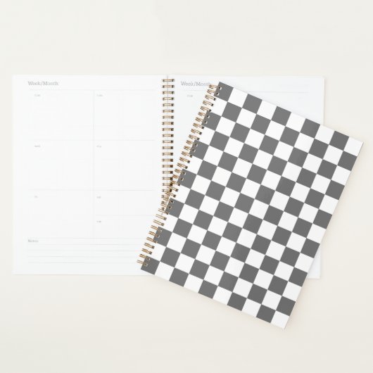 Classic grey checkerboard planner (Display)