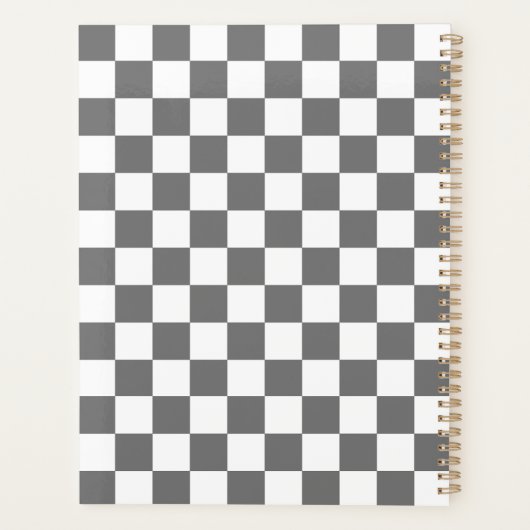 Classic grey checkerboard planner (Achterkant)