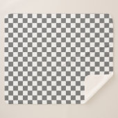 Classic Grey checkerboard Sherpa Deken (Voorkant (horizontaal))