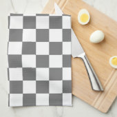 Classic grey checkerboard theedoek (Quarter Fold)
