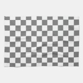 Classic grey checkerboard theedoek (Horizontaal)