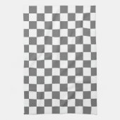 Classic grey checkerboard theedoek (Verticaal)