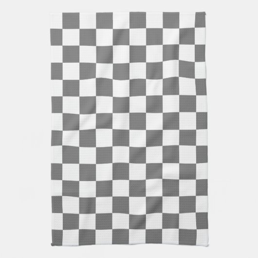 Classic grey checkerboard theedoek (Verticaal)