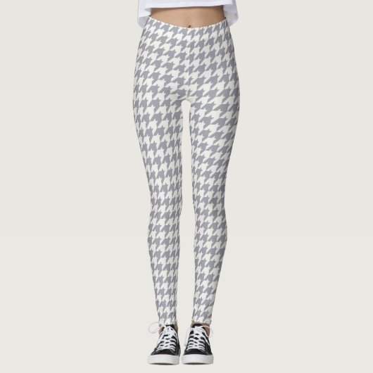 Classic Grey Houndstooth Pattern-Leggings Leggings (Voorkant)