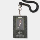 Classic Grey Marble Convention Medewerker ID Label Badge (Voorzijde met lanyard)
