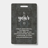 Classic Grey Marble Convention Medewerker ID Label Badge (Achterkant)