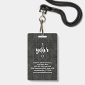 Classic Grey Marble Convention Medewerker ID Label Badge (Achterkant met lanyard)