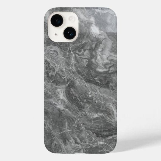 Classic Grey Marble Stone Texture iPhone Case (Achterkant)