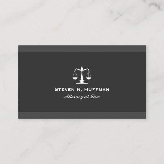 Classic Grey Stripe Attorney at law Justice Scale Visitekaartje (Voorkant)